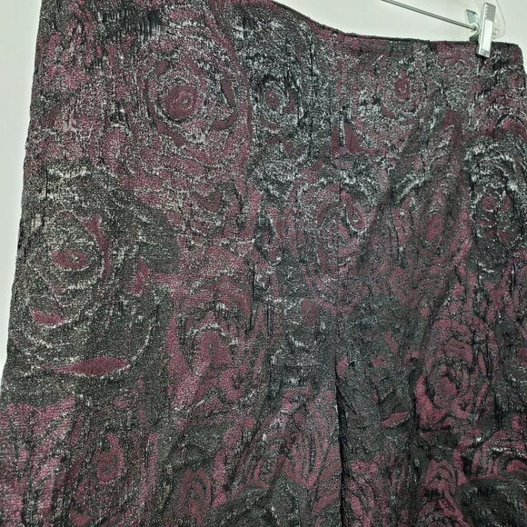 NWT Asos Cropped Wide Leg Purple Jacquard Whimsigoth High Rise Pants Size 14 - Picture 7 of 9